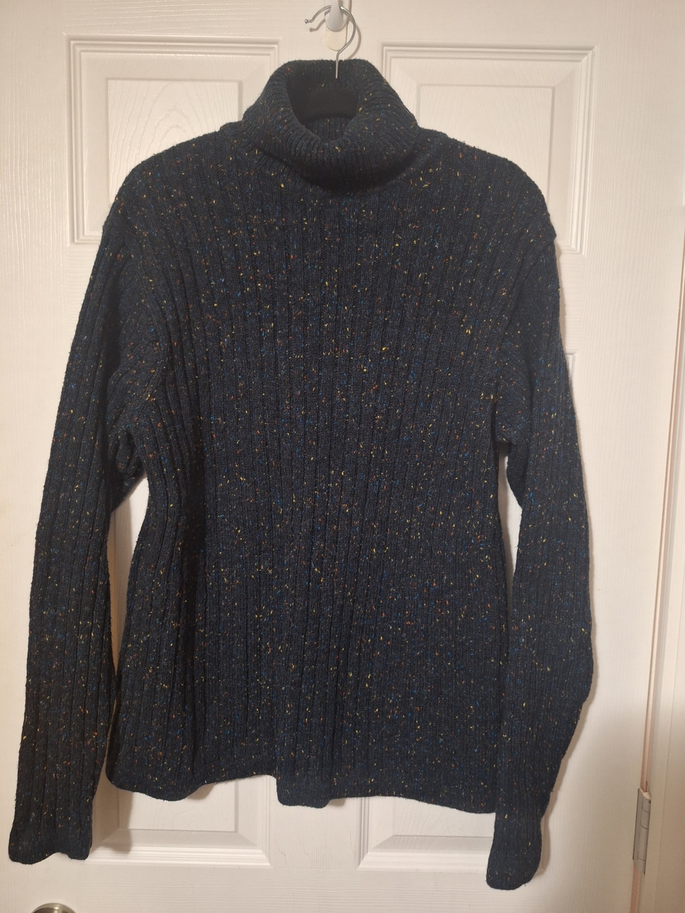 Chaps Ralph Lauren Navy Speckled Cable Turtleneck Size Large